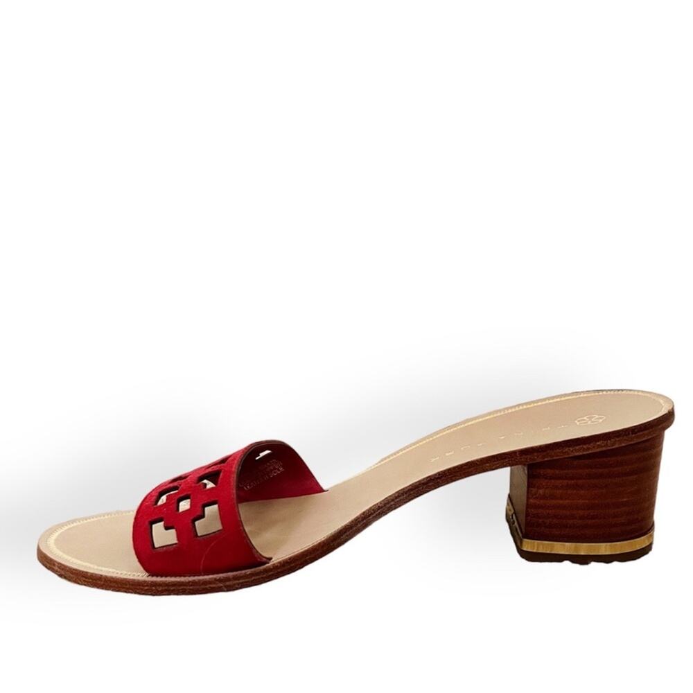 Trina Turk Avery Red Geometric Sandal Block Heels Size 7M - Picture 3 of 9